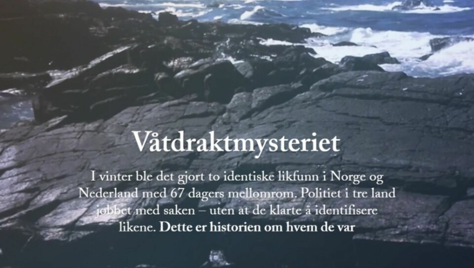 Dagbladet hentet hjem Skup-prisen for 2015 med“Våtdraktmysteriet”.Illustrasjon: Skjermdump fra Dagbladet.no