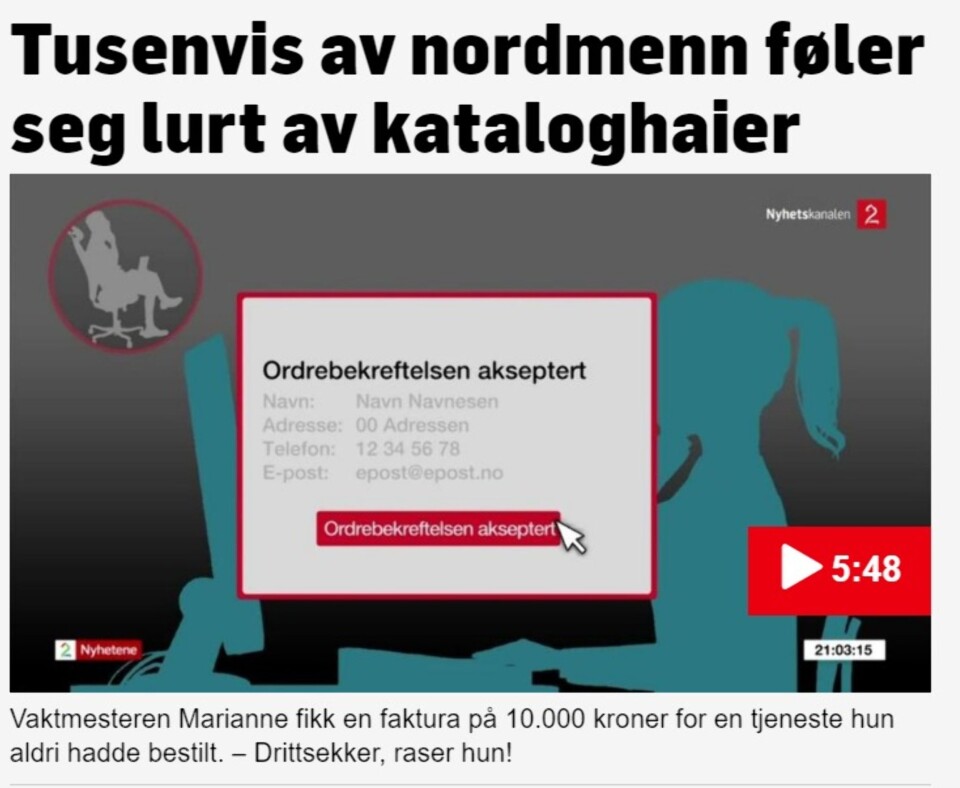Faksimile TV 2s «Kataloghaiene». Faksimile TV 2s «Kataloghaiene».