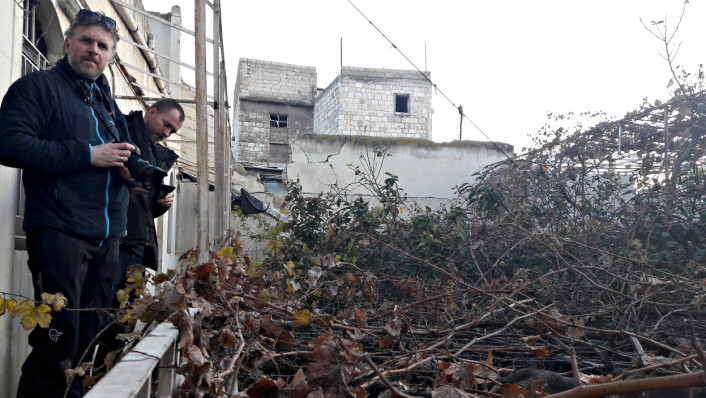 Aleksander Nordahl og Ole Øyvind Sand Holth under reportasjejobb i Aleppo. Foto: Privat. Aleksander Nordahl og Ole Øyvind Sand Holth under reportasjejobb i Aleppo. Foto: Privat.