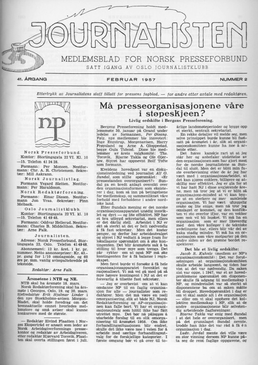Journalisten 1957. Journalisten 1957.