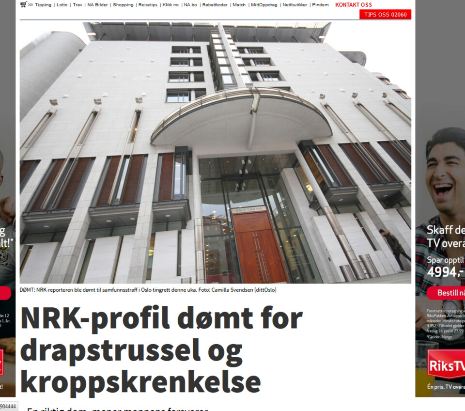 Skjermdump fra Nettavisen Skjermdump fra Nettavisen