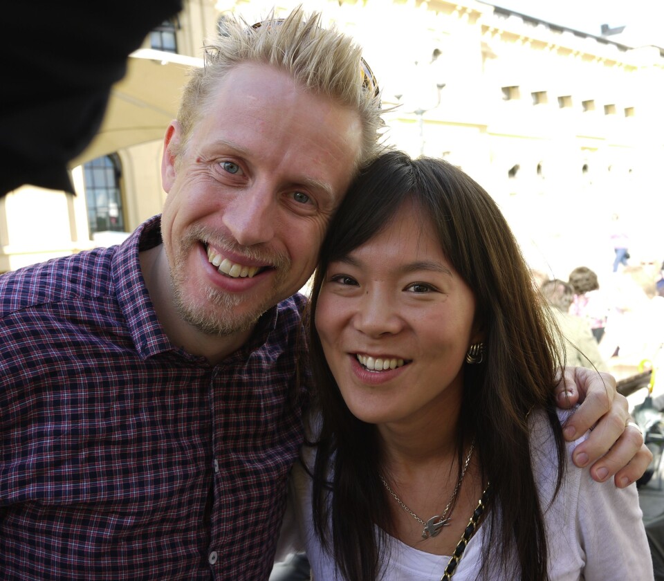 Kristoffer Egeberg og kona Sun Heidi Sæbø jobbet påDagbladets Beijing-kontor da han tok bildet i 2010.Foto: Helge Øgrim Kristoffer Egeberg og kona Sun Heidi Sæbø jobbet påDagbladets Beijing-kontor da han tok bildet i 2010.Foto: Helge Øgrim