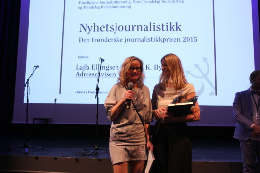 Lajla Ellingsen og Mari By Rise fikk nyhetsjournalistpris. Lajla Ellingsen og Mari By Rise fikk nyhetsjournalistpris.