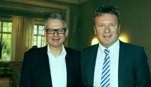 Flemming Rose (tv) og Vebjørn Selbekk på Fritt Ords<br>prisoverrekkelse tirsdag. Foto: Helge Øgrim Flemming Rose (tv) og Vebjørn Selbekk på Fritt Ords<br>prisoverrekkelse tirsdag. Foto: Helge Øgrim