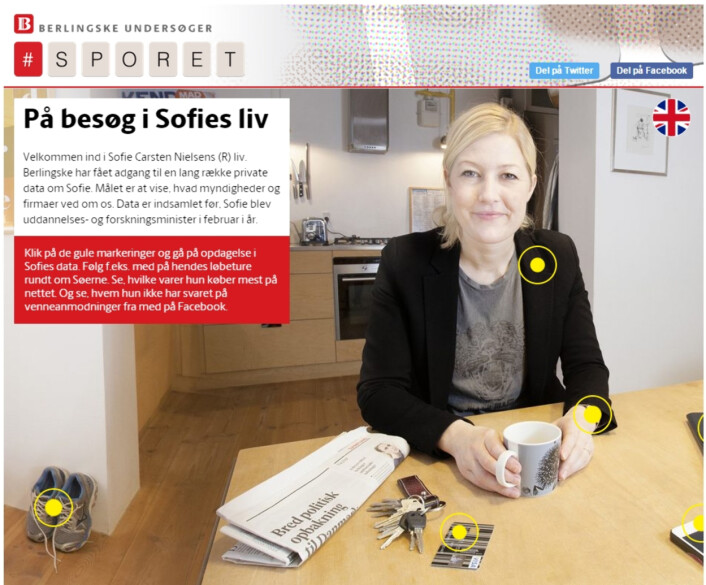 Prosjektet #sporet fra Berlingske gjør omfattende bruk av dataanalyse og var en av vinnerne av NODA-pris 2015. (skjermbilde fra b.dk) Prosjektet #sporet fra Berlingske gjør omfattende bruk av dataanalyse og var en av vinnerne av NODA-pris 2015. (skjermbilde fra b.dk)