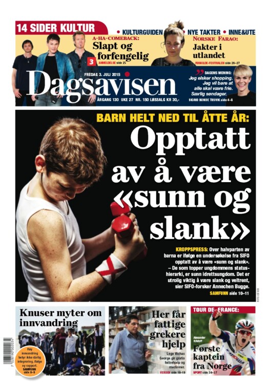 Faksimile Dagsavisens forside Faksimile Dagsavisens forside