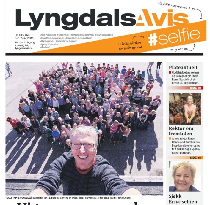 Lyngdals Avis selfie-utgave Lyngdals Avis selfie-utgave