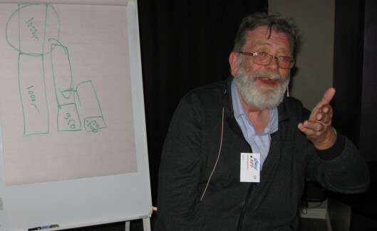 Frank Aarebrot i kjent stil på APFs landsmøte tirsdag. Foto: Bjørn Åge Mossin Frank Aarebrot i kjent stil på APFs landsmøte tirsdag. Foto: Bjørn Åge Mossin