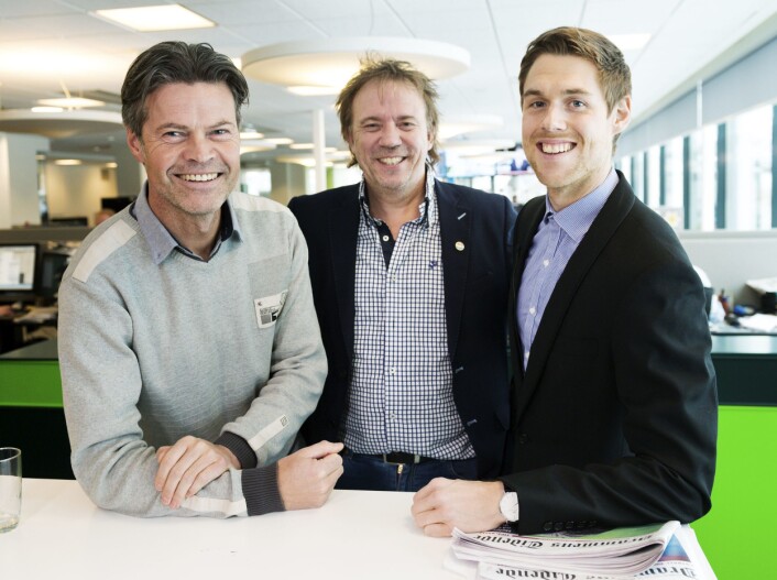 Fra premieren av DT Fotball torsdag 26. mars. Fra venstre: Vegard Hansen, trener Mjøndalen, Rune Marthinsen, markedssjef Strømsgodset og Ola Niemann, journalist sport Drammens Tidende. Foto: Tore Sandberg Fra premieren av DT Fotball torsdag 26. mars. Fra venstre: Vegard Hansen, trener Mjøndalen, Rune Marthinsen, markedssjef Strømsgodset og Ola Niemann, journalist sport Drammens Tidende. Foto: Tore Sandberg
