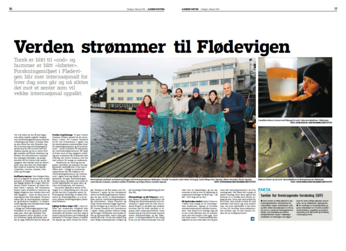 Slik så de to første sidene av reportasjen ut. Hentet fra Agderposten 6. februar. Slik så de to første sidene av reportasjen ut. Hentet fra Agderposten 6. februar.