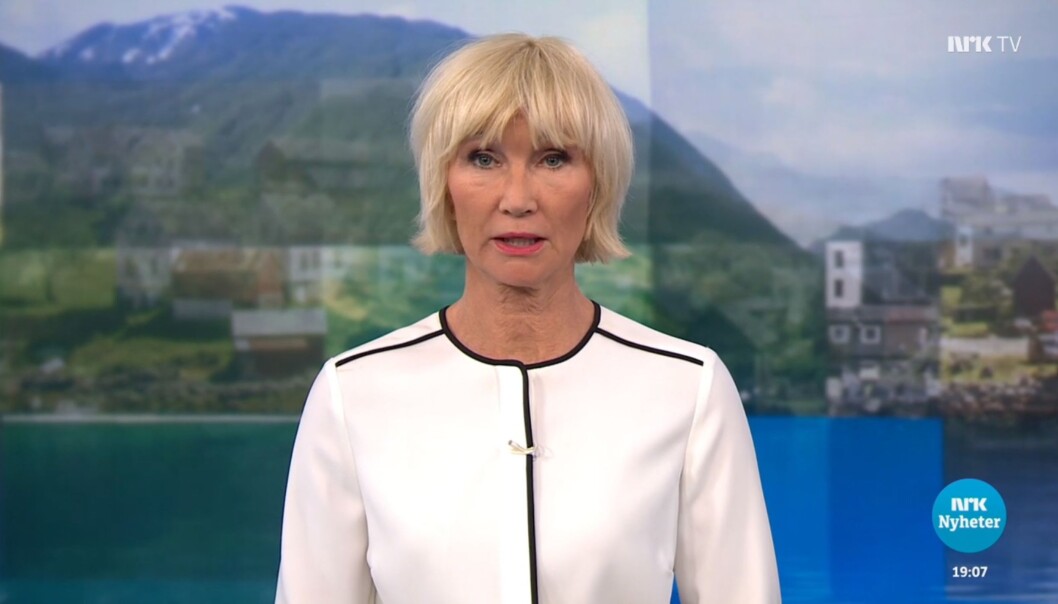 Skjermbilde fra Dagsrevyens sending 16. april. Foto: NRK Skjermbilde fra Dagsrevyens sending 16. april. Foto: NRK