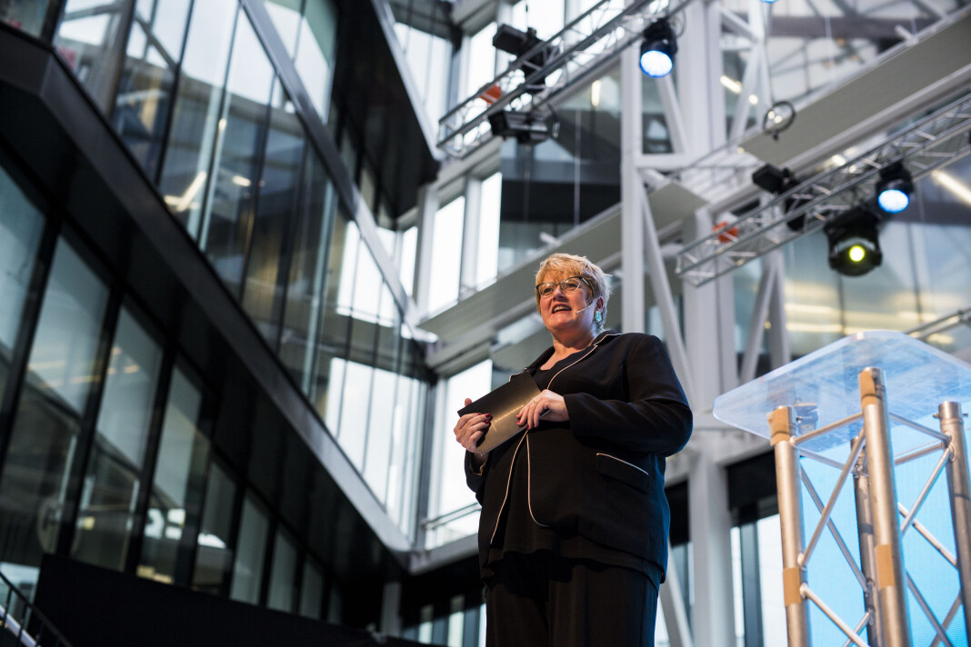 – Alle trykte tidsskrift som i dag har fritak for moms skal fra nå også få fritak digitalt, sa kulturminister Trine Skei Grande. Foto: Kristine Lindebø – Alle trykte tidsskrift som i dag har fritak for moms skal fra nå også få fritak digitalt, sa kulturminister Trine Skei Grande. Foto: Kristine Lindebø