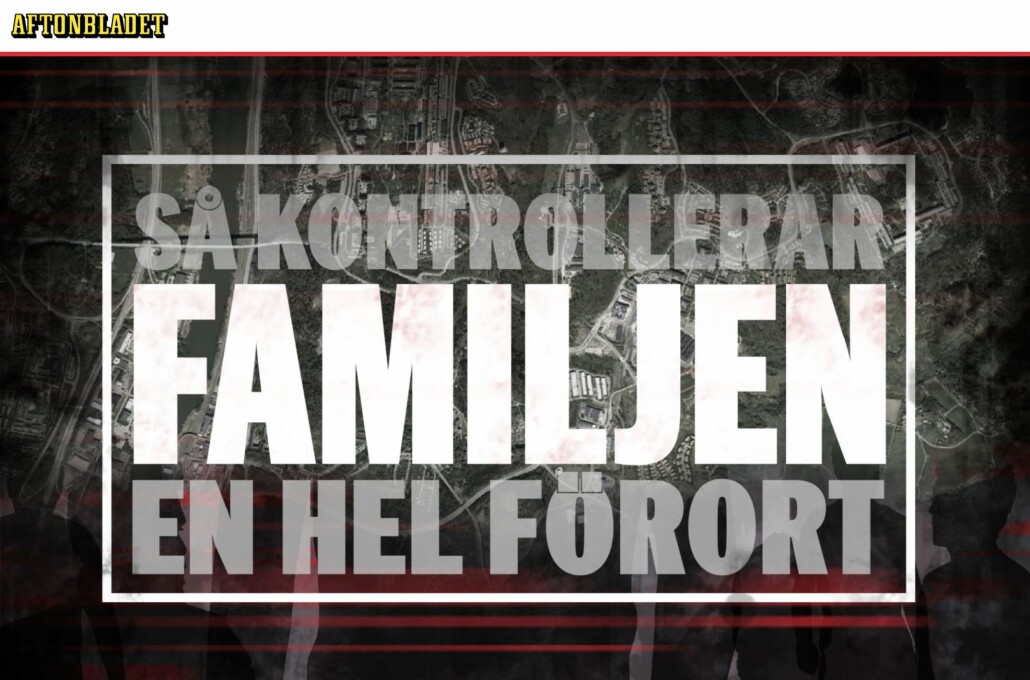 Toppbanneret til Lernebys store reportasje om familien Ali Kahn. Faksemile, Aftonbladet