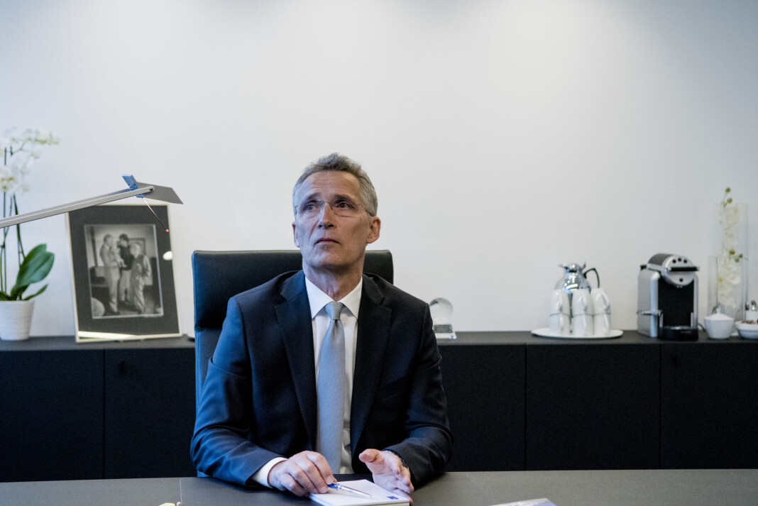 NATOs generalsekretær Jens Stoltenberg på sitt kontor i alliansens nye hovedkvarter i Brussel. Foto: Johan Falnes / NTB scanpix NATOs generalsekretær Jens Stoltenberg på sitt kontor i alliansens nye hovedkvarter i Brussel. Foto: Johan Falnes / NTB scanpix