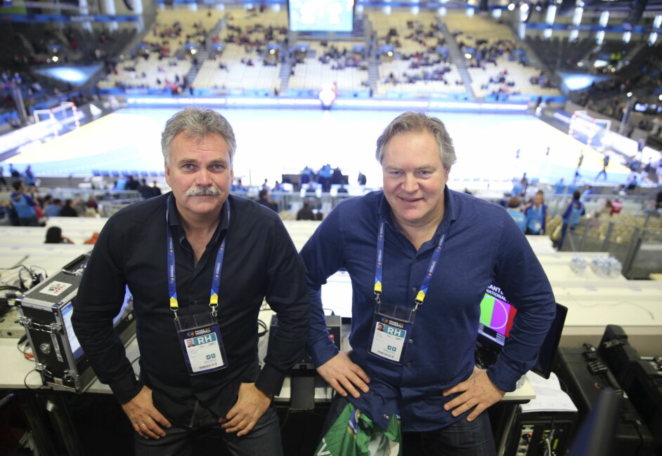 TV 2s kommentatorpar Harald Bredeli (tv) og Bent Svele blir ikke å se under mesterskap framover. Foto: Vidar Ruud / NTB scanpix