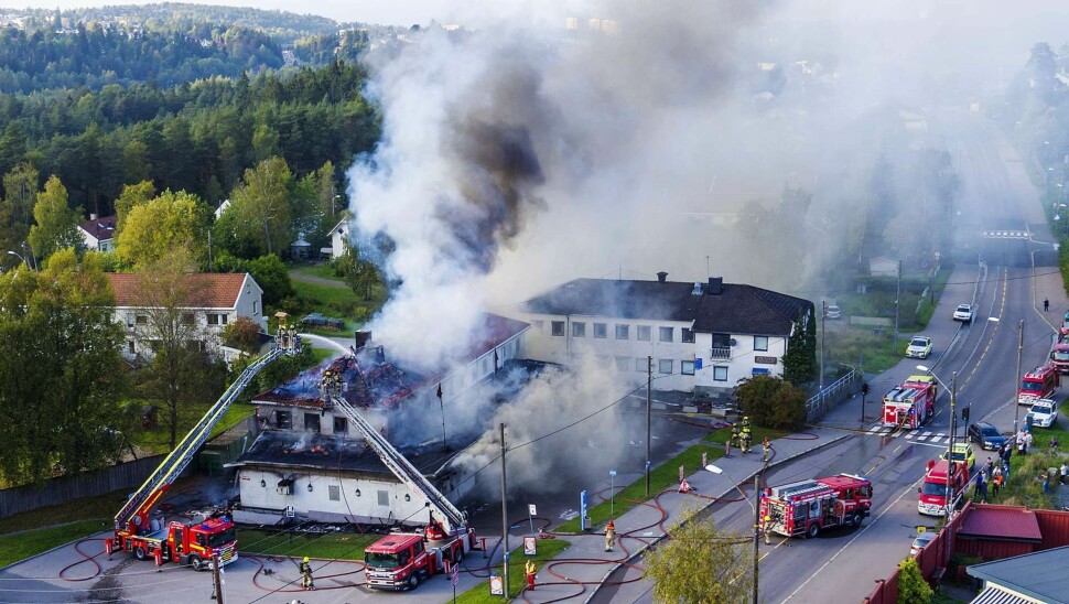 Bilder fra en brann på Abildsø i september 2016. Foto: Hans O. Torgersen/Aftenposten