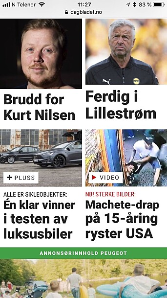 Skjermdump fra Dagbladet. Skjermdump fra Dagbladet.