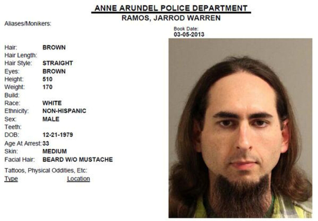 Jarrod Ramos er blant annet siktet for å ha skutt og drept fire journalister i avisen Capital Gazette i USA. Foto: Reuters / NTB scanpix Jarrod Ramos er blant annet siktet for å ha skutt og drept fire journalister i avisen Capital Gazette i USA. Foto: Reuters / NTB scanpix