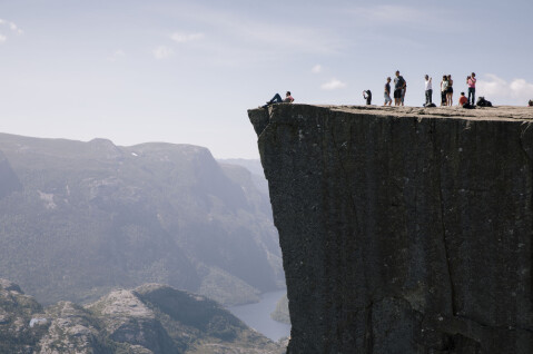 Prekestolen ble et visuelt brudd i reportasjen, mener Amundsen. Prekestolen ble et visuelt brudd i reportasjen, mener Amundsen.