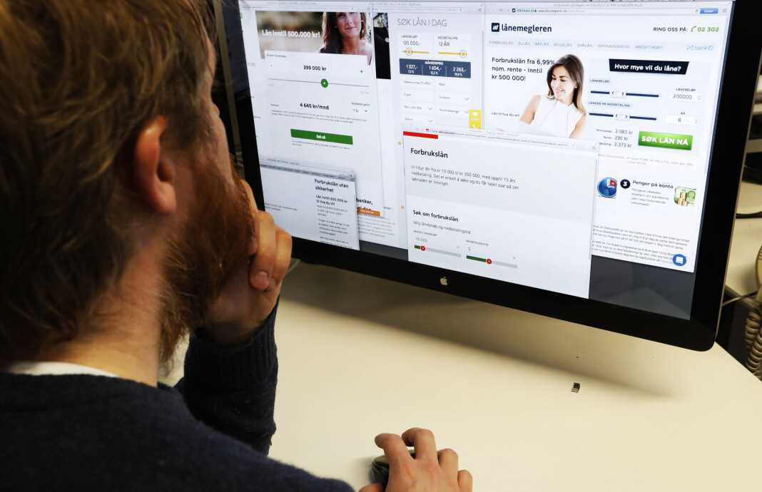 Nettreklame for forbrukslån har vært omdiskutert det siste året. Foto: Erik Johansen / NTB scanpix Nettreklame for forbrukslån har vært omdiskutert det siste året. Foto: Erik Johansen / NTB scanpix
