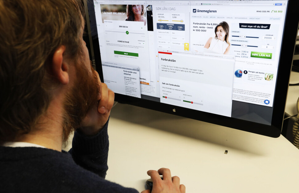 Nettreklame for forbrukslån har vært omdiskutert det siste året. Foto: Erik Johansen / NTB scanpix Nettreklame for forbrukslån har vært omdiskutert det siste året. Foto: Erik Johansen / NTB scanpix