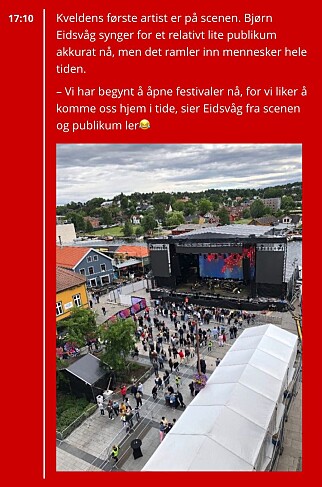 Slik ser det ut i direktestudioet som Halstensen styrer. Her fra Idyllfestivalen. Slik ser det ut i direktestudioet som Halstensen styrer. Her fra Idyllfestivalen.