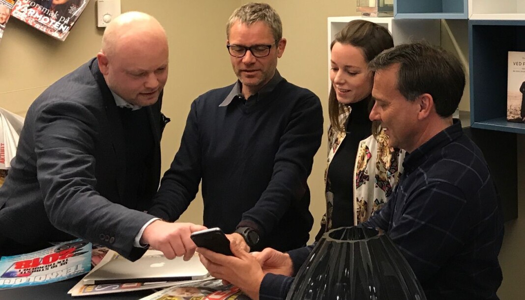 Fra frokostmøte i MBL, hvor Medieportalen og nye målinger ble presentert. Fra venstre Harald Kittelsen, comScore, Geir Engen, MBL, Bente Håvimb, MBL og Knut-Arne Futsæter, Kantar Media. Foto: Glenn Slydal Johansen Fra frokostmøte i MBL, hvor Medieportalen og nye målinger ble presentert. Fra venstre Harald Kittelsen, comScore, Geir Engen, MBL, Bente Håvimb, MBL og Knut-Arne Futsæter, Kantar Media. Foto: Glenn Slydal Johansen