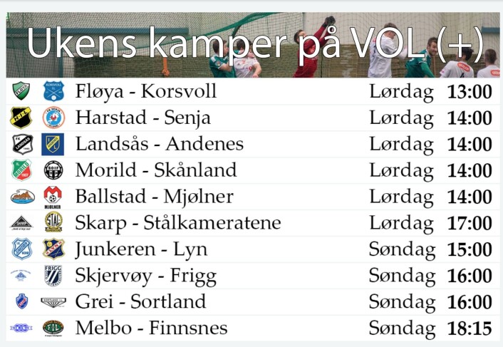 Hele ti kamper ble livestreamet på nettavisa Vol i helga. Foto: Skjermdump, vol.no Hele ti kamper ble livestreamet på nettavisa Vol i helga. Foto: Skjermdump, vol.no
