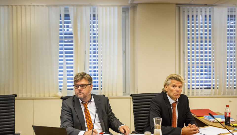 NRKJ-leder Richard Aune og NJs advokat Knut Skaslien i Arbeidsretten. Foto: Kristine Lindebø NRKJ-leder Richard Aune og NJs advokat Knut Skaslien i Arbeidsretten. Foto: Kristine Lindebø
