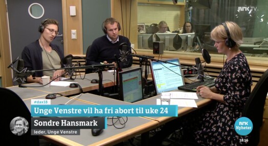Dagsnytt 18 høster kritikk for å ta abortdebatt med bare menn Dagsnytt 18 høster kritikk for å ta abortdebatt med bare menn