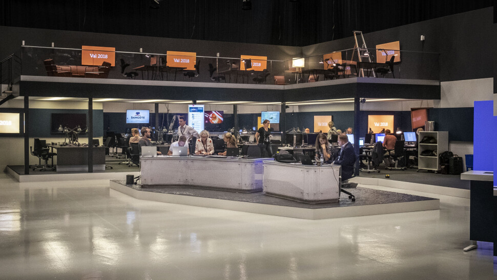 Studioet til SVT-programmet Valvakan. For øyeblikket ser det ikke ut til at de får besøke valgvakene til SD. Foto: Janne Danielsson / SVT
Valvakan Studioet til SVT-programmet Valvakan. For øyeblikket ser det ikke ut til at de får besøke valgvakene til SD. Foto: Janne Danielsson / SVT
Valvakan
