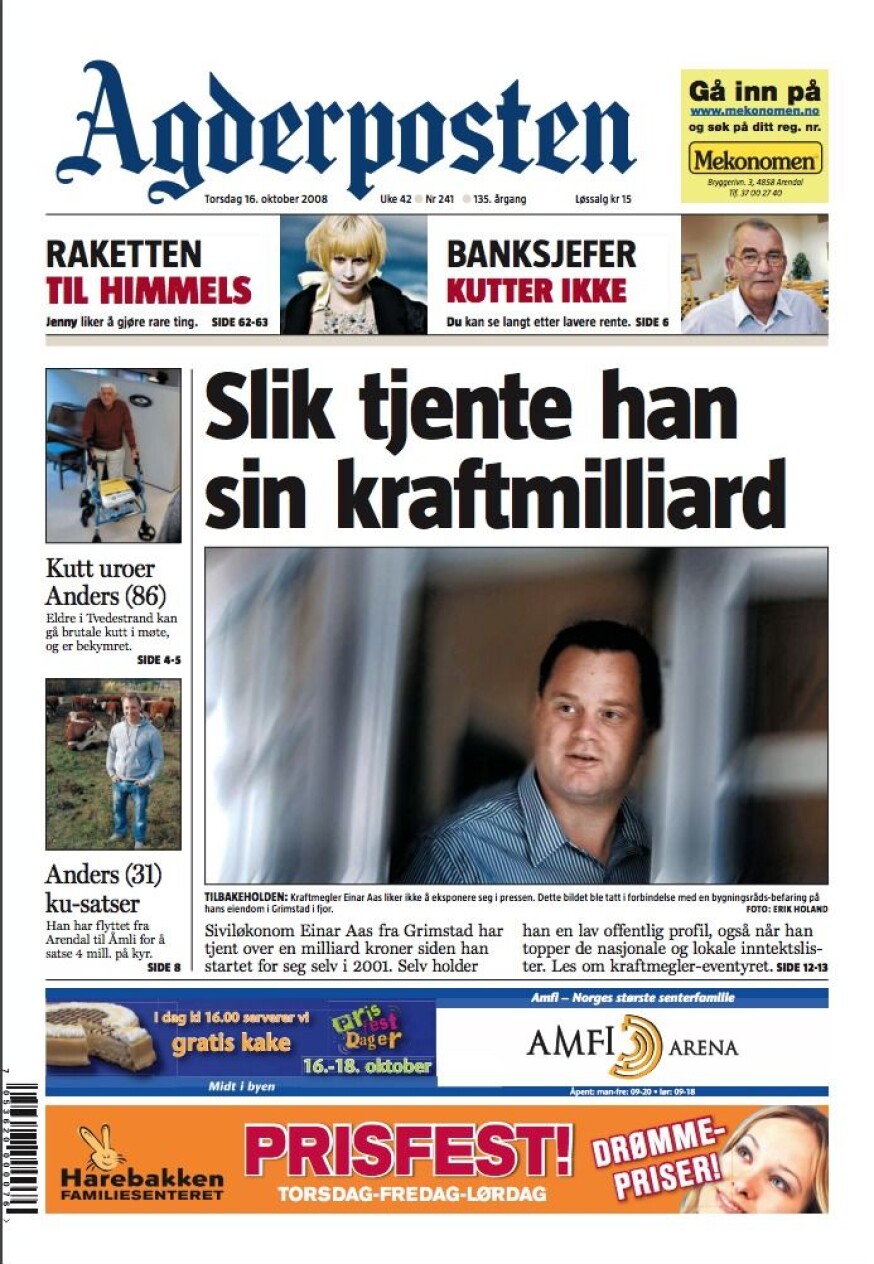 Faksimile Agderposten 16. oktober 2008. Agderposten ble frikjent i PFU for bildebruken av Einar Aas. Faksimile Agderposten 16. oktober 2008. Agderposten ble frikjent i PFU for bildebruken av Einar Aas.