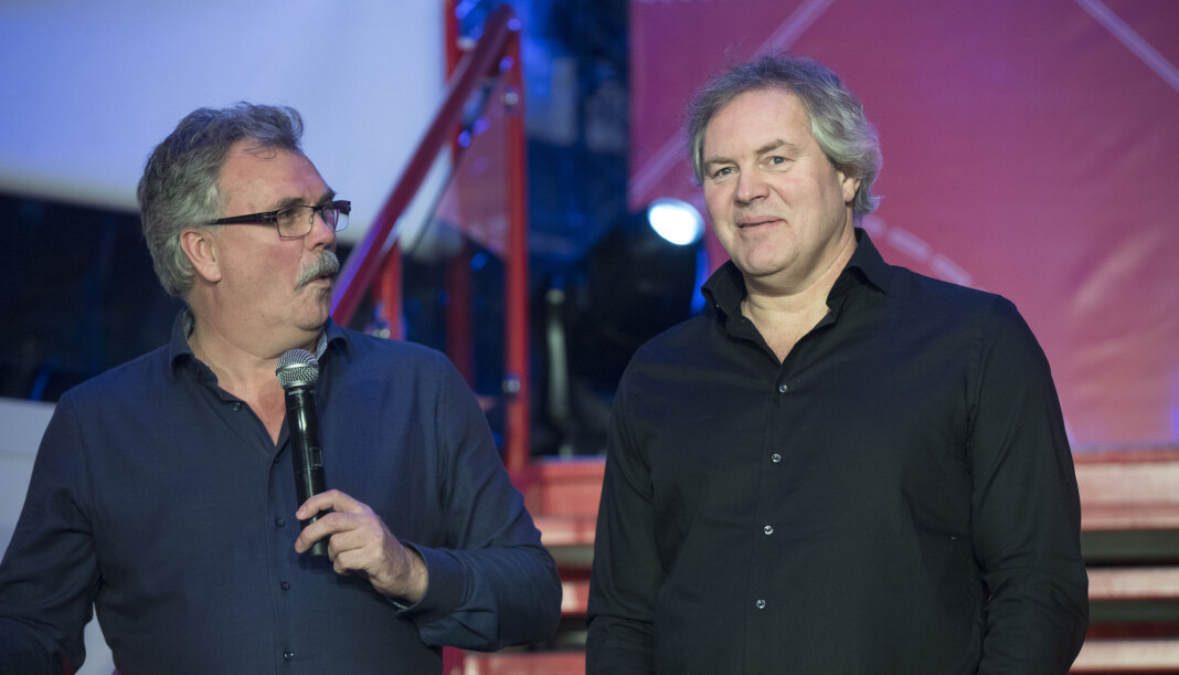 TV 2s kommentatorpar Harald Bredeli (til venstre) og Bent Svele er ute av håndballdansen. Foto: Vidar Ruud / NTB scanpix TV 2s kommentatorpar Harald Bredeli (til venstre) og Bent Svele er ute av håndballdansen. Foto: Vidar Ruud / NTB scanpix