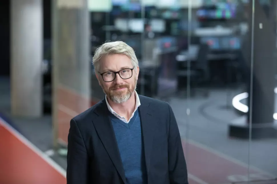 TV 2-sjef Olav T. Sandes presenterte i dag 2018-tallene. Foto: TV 2