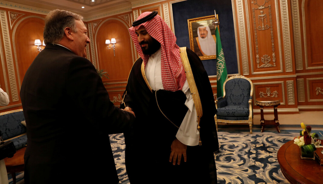 USAs utenriksminister Mike Pompeo møtte tirsdag Saudi-Arabias kronprins Mohammed bin Salman i den saudiarabiske hovedstaden Riyadh. Foto: Reuters / NTB scanpix USAs utenriksminister Mike Pompeo møtte tirsdag Saudi-Arabias kronprins Mohammed bin Salman i den saudiarabiske hovedstaden Riyadh. Foto: Reuters / NTB scanpix