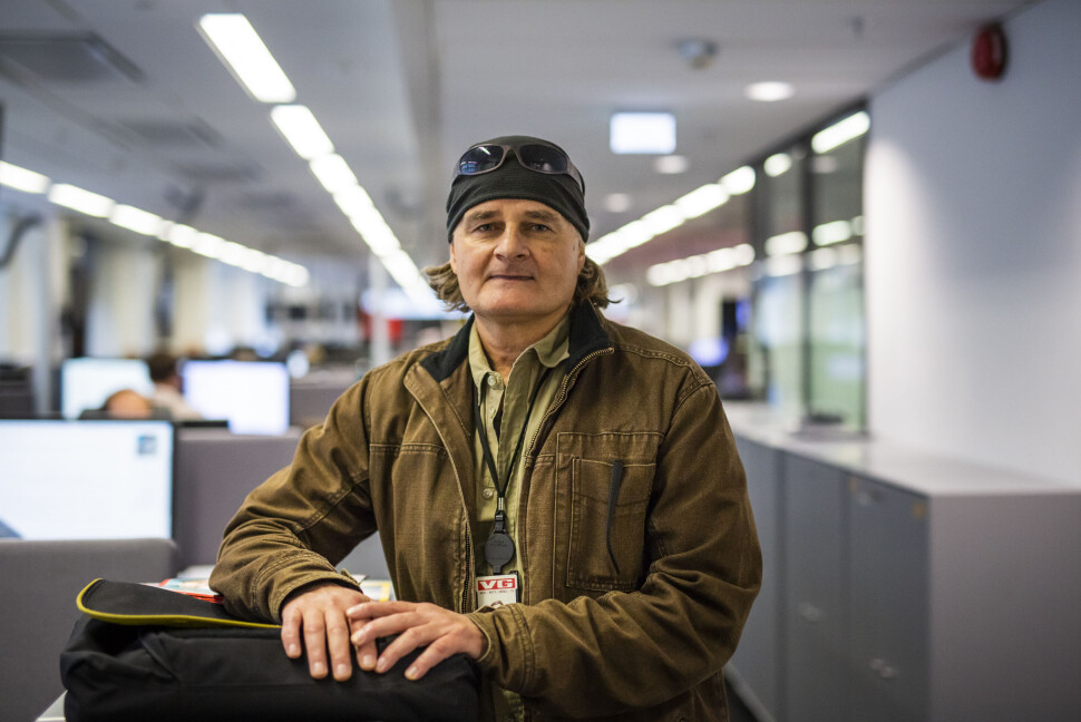 Harald Henden har i dag ennå rundt 150 reisedøgn i året. I stille perioder er han på VG-bygget i Akersgata i Oslo. Foto: Kristine Lindebø Harald Henden har i dag ennå rundt 150 reisedøgn i året. I stille perioder er han på VG-bygget i Akersgata i Oslo. Foto: Kristine Lindebø