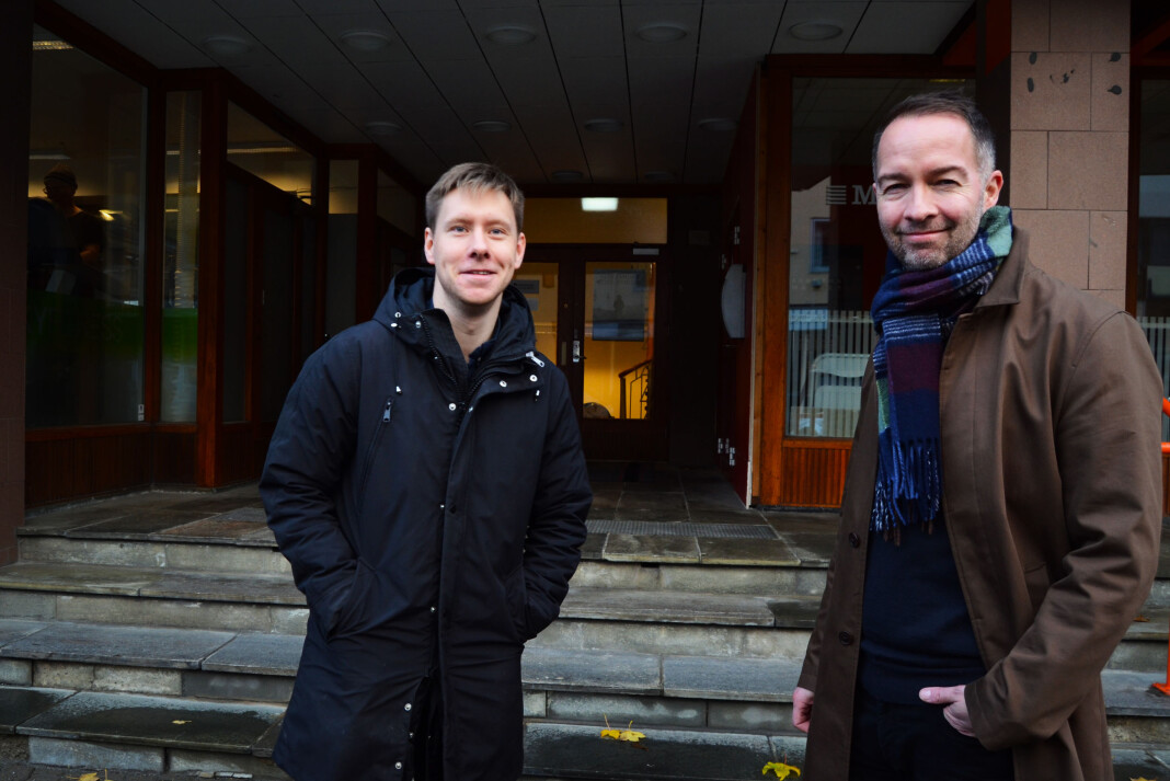 Redaktør Markus André Jensen (t.v) og styreleder Geir Are Jensen er glad i aviskonkurranse. I Bodø Nu konkurrerer de hver dag med Avisa Nordland. Foto: Guro Flaarønning Redaktør Markus André Jensen (t.v) og styreleder Geir Are Jensen er glad i aviskonkurranse. I Bodø Nu konkurrerer de hver dag med Avisa Nordland. Foto: Guro Flaarønning