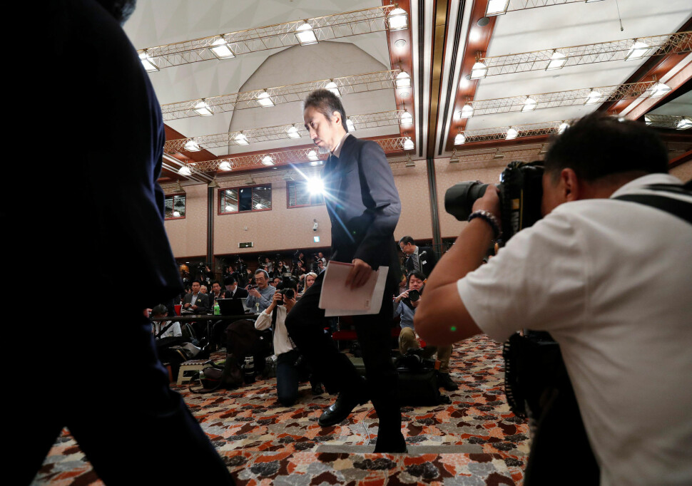 Jumpei Yasuda holdt sin første pressekonferanse i Tokyo fredag etter at han ble sluppet fri i forrige måned. Foto: Reuters / NTB scanpix
