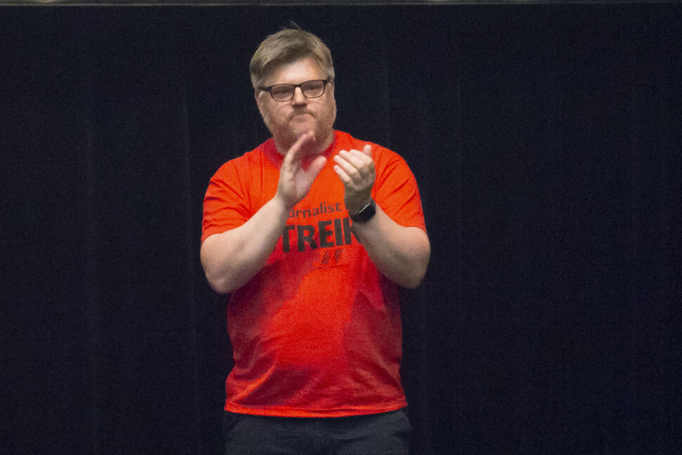 På denne ukes årsmøtet går Richard Aune av som leder for Norsk Journalistlag i NRK. Bildet er fra årets streik. Foto: Fredrik Hagen / NTB scanpix På denne ukes årsmøtet går Richard Aune av som leder for Norsk Journalistlag i NRK. Bildet er fra årets streik. Foto: Fredrik Hagen / NTB scanpix