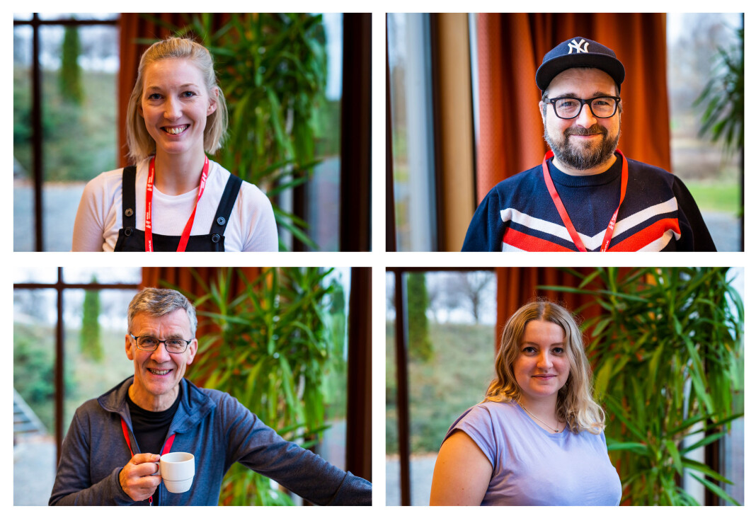 NRKJ-tillitsvalgte Kristin Olsen, Pontus Wesøe, Bjørn Solli og Elise Holdal. Foto: Kristine Lindebø NRKJ-tillitsvalgte Kristin Olsen, Pontus Wesøe, Bjørn Solli og Elise Holdal. Foto: Kristine Lindebø