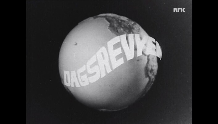 Dagsrevyen-introen i 1962. Foto: Skjermdump, NRK Dagsrevyen-introen i 1962. Foto: Skjermdump, NRK