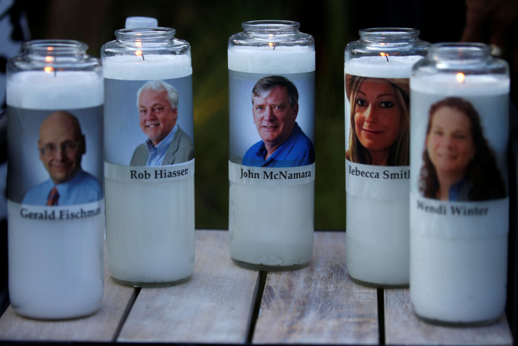 Seks medarbeidere i avisen Capital Gazette i USA ble drept, fire av dem journalister. Foto: Reuters / NTB scanpix Seks medarbeidere i avisen Capital Gazette i USA ble drept, fire av dem journalister. Foto: Reuters / NTB scanpix