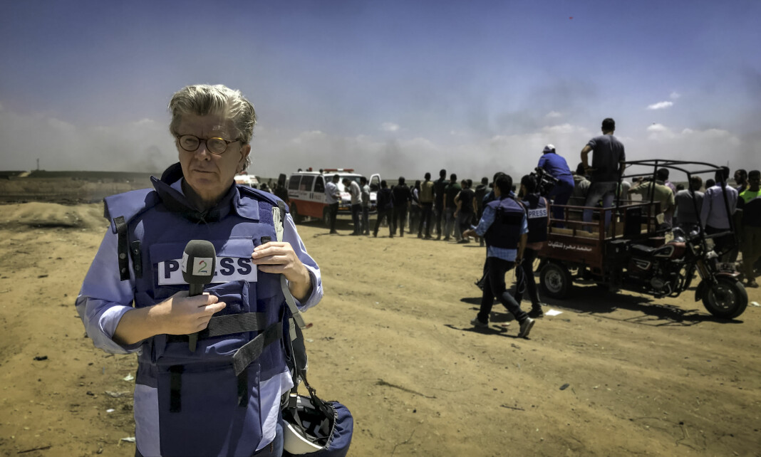 Reporter Pål T. Jørgensen i Gaza. Foto: Screen Story / TV 2