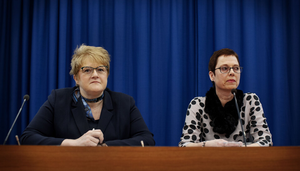 Her er kulturminister Trine Skei Grande sammen med direktør Mari Velsand i Medietilsynet ved en annen anledning. Foto: Andrea Gjestvang Her er kulturminister Trine Skei Grande sammen med direktør Mari Velsand i Medietilsynet ved en annen anledning. Foto: Andrea Gjestvang