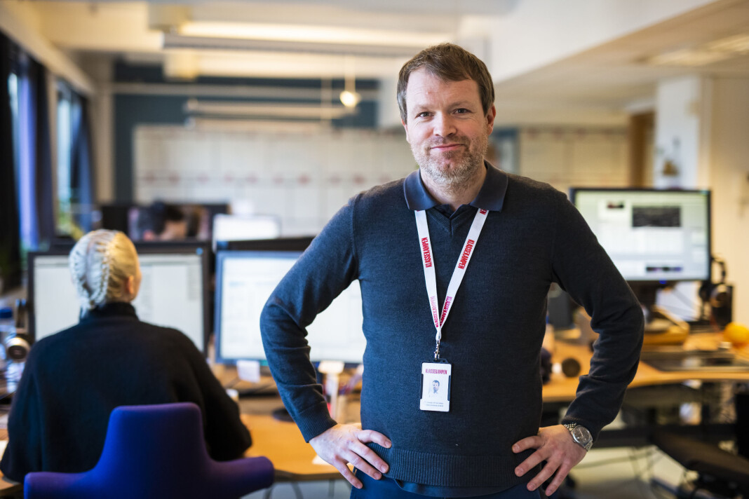 Administrerende direktør Christian Samuelsen i Klassekampen ser ingen grunn til å samle mediestøtten i én ordning, slik regjeringen vil. Foto: Kristine Lindebø Administrerende direktør Christian Samuelsen i Klassekampen ser ingen grunn til å samle mediestøtten i én ordning, slik regjeringen vil. Foto: Kristine Lindebø