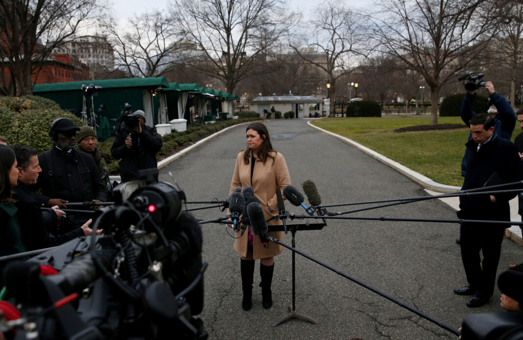 President Donald Trump har gitt sin talskvinne Sarah Sanders beskjed dom å avvikle pressekonferansene i Det hvite hus. Foto: Leah Millis / Reuters / NTB scanpix President Donald Trump har gitt sin talskvinne Sarah Sanders beskjed dom å avvikle pressekonferansene i Det hvite hus. Foto: Leah Millis / Reuters / NTB scanpix