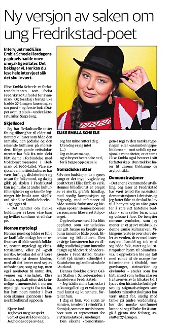 Slik så den andre utgaven av intervjuet ut. Skjermdump / Fredriksstad Blad Slik så den andre utgaven av intervjuet ut. Skjermdump / Fredriksstad Blad