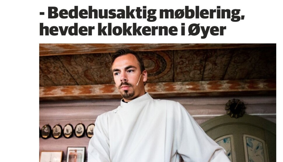 Tidligere sogneprest i Øyer kirke Geir Wiknes vant fram med klagen sin i PFU. Her er han avbildet i den aktuelle saken. Foto: skjermdump GD. Tidligere sogneprest i Øyer kirke Geir Wiknes vant fram med klagen sin i PFU. Her er han avbildet i den aktuelle saken. Foto: skjermdump GD.
