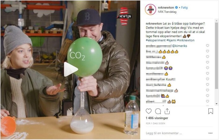 NRKs Newton er populære i sosiale medier. Skjermdump NRK NRKs Newton er populære i sosiale medier. Skjermdump NRK