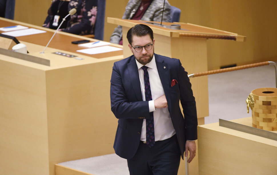 SVT ble mandag felt av et klageorgan for å ha tatt avstand fra en uttalelse fra Sverigedemokraternas partileder Jimmie Åkesson i valgkampen i fjor høst. Foto: Pontus Lundahl / TT / NTB scanpix SVT ble mandag felt av et klageorgan for å ha tatt avstand fra en uttalelse fra Sverigedemokraternas partileder Jimmie Åkesson i valgkampen i fjor høst. Foto: Pontus Lundahl / TT / NTB scanpix